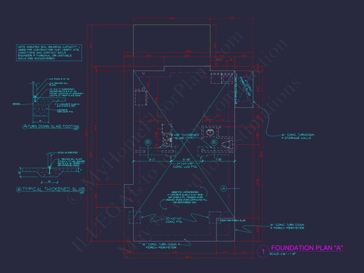 Craftsman house Plan with Detailed Floor Blueprint and Open Designs