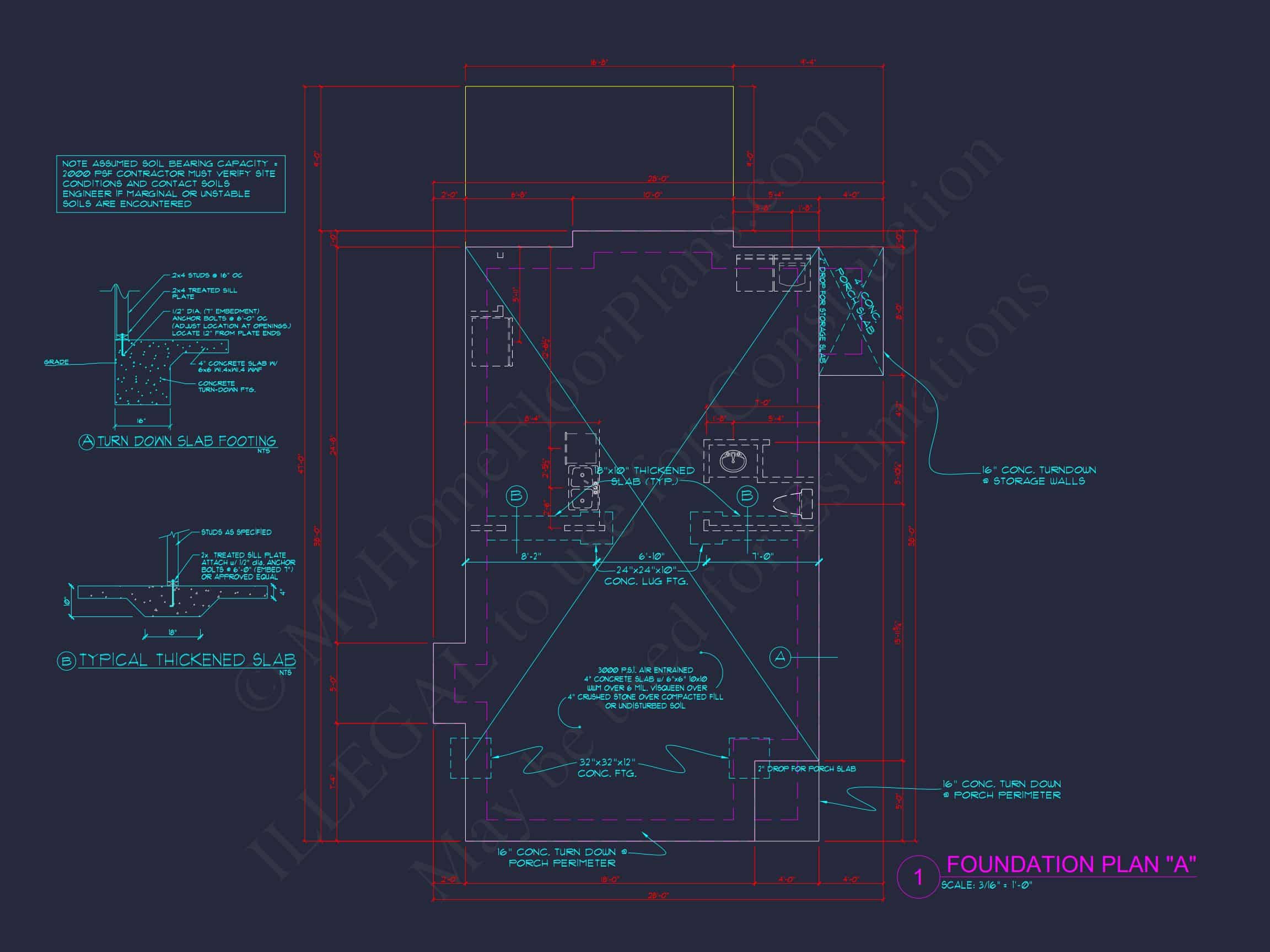 Craftsman house Plan with Detailed Floor Blueprint and Open Designs