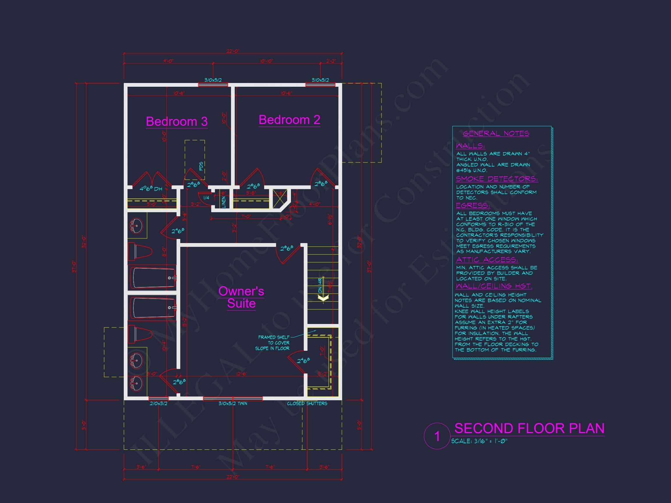 Craftsman house Plan with Detailed Floor Blueprint and Open Designs
