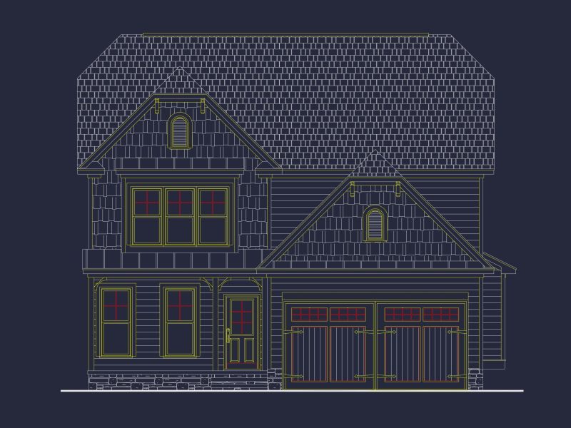 Craftsman house Plan with Detailed Floor Plan and CAD Designs
