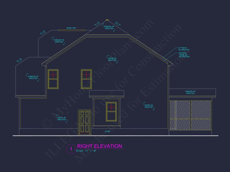 Craftsman house Plan with Detailed Floor Plan and CAD Designs