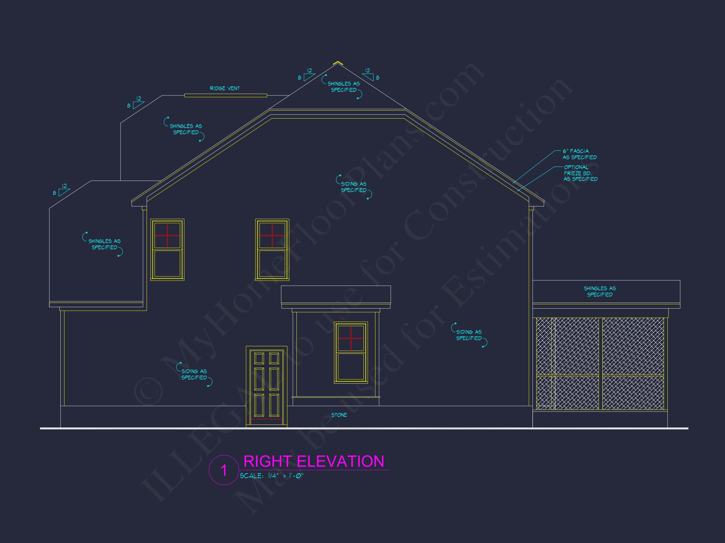 Craftsman house Plan with Detailed Floor Plan and CAD Designs