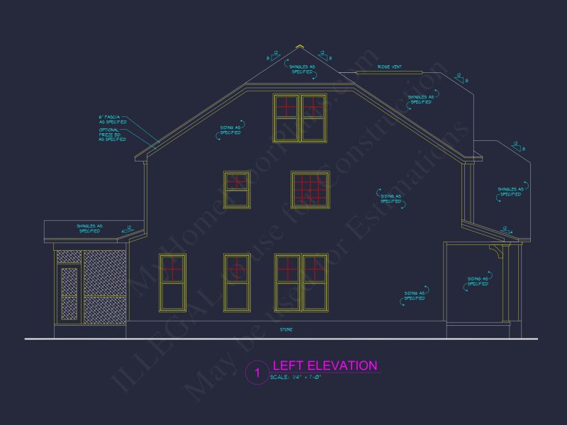 Craftsman house Plan with Detailed Floor Plan and CAD Designs