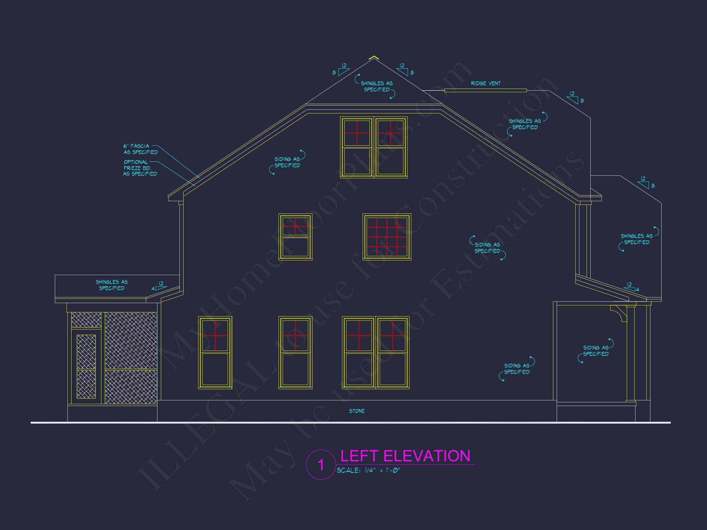 Craftsman house Plan with Detailed Floor Plan and CAD Designs