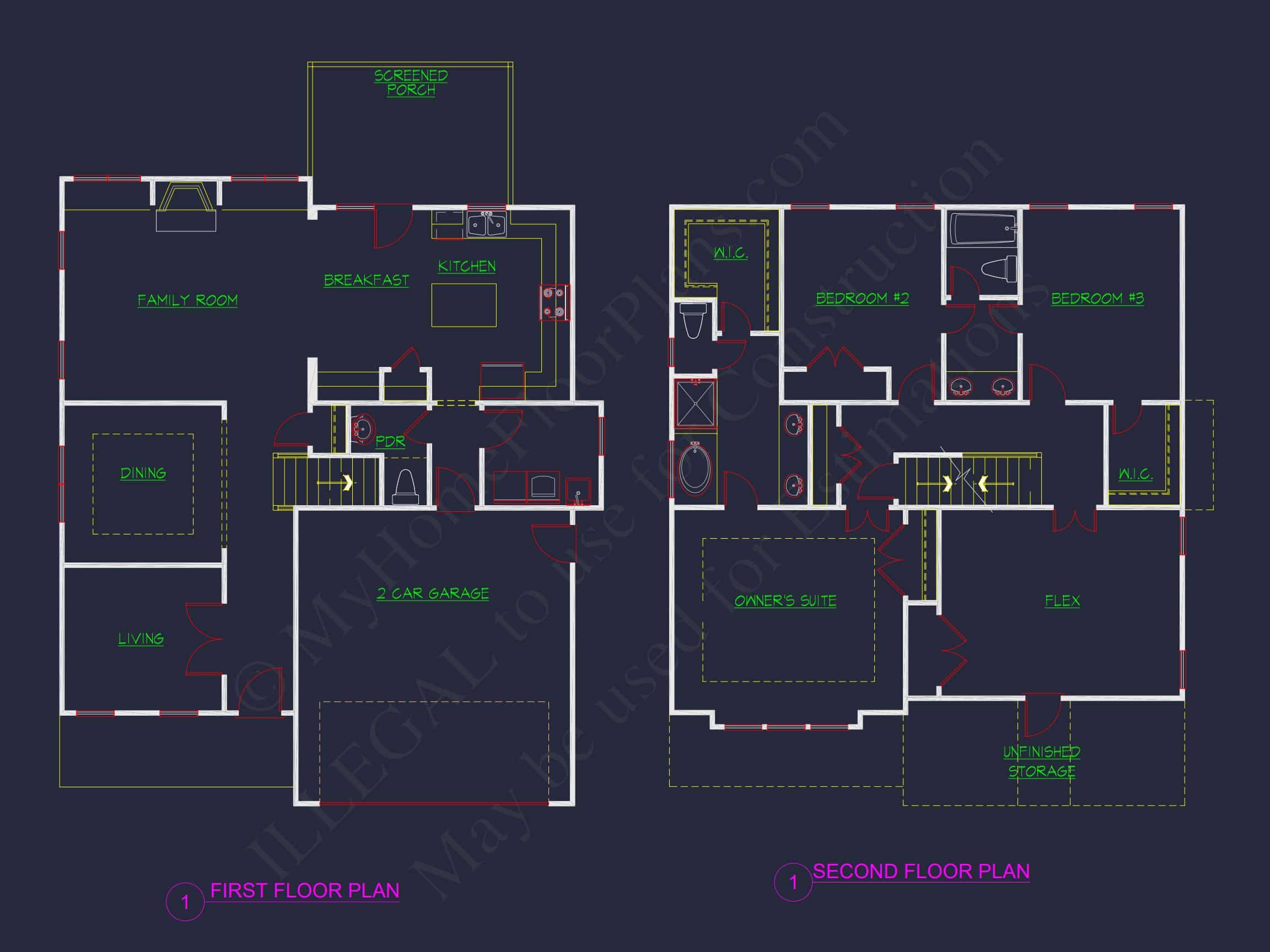 Craftsman house Plan with Detailed Floor Plan and CAD Designs
