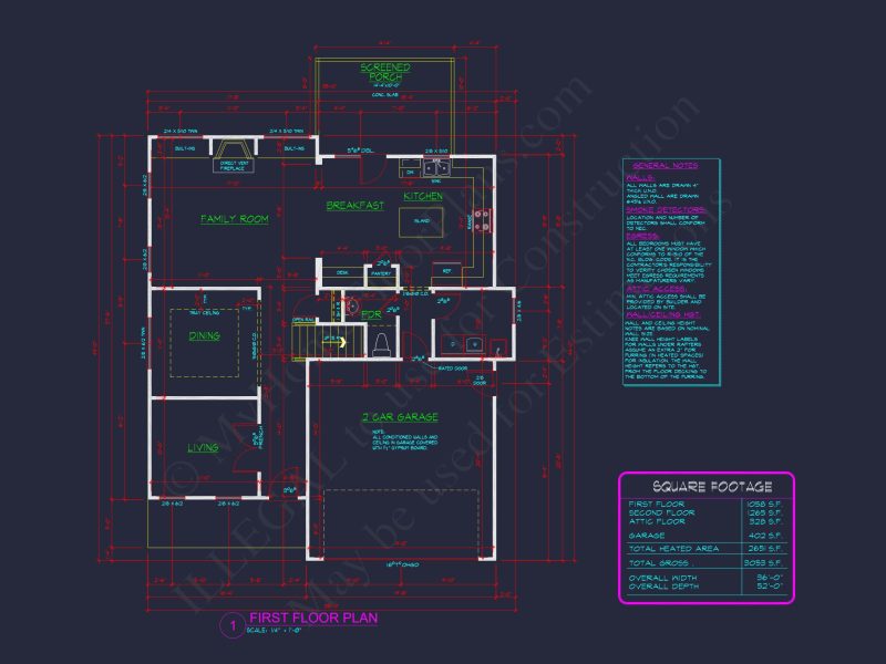 Craftsman house Plan with Detailed Floor Plan and CAD Designs