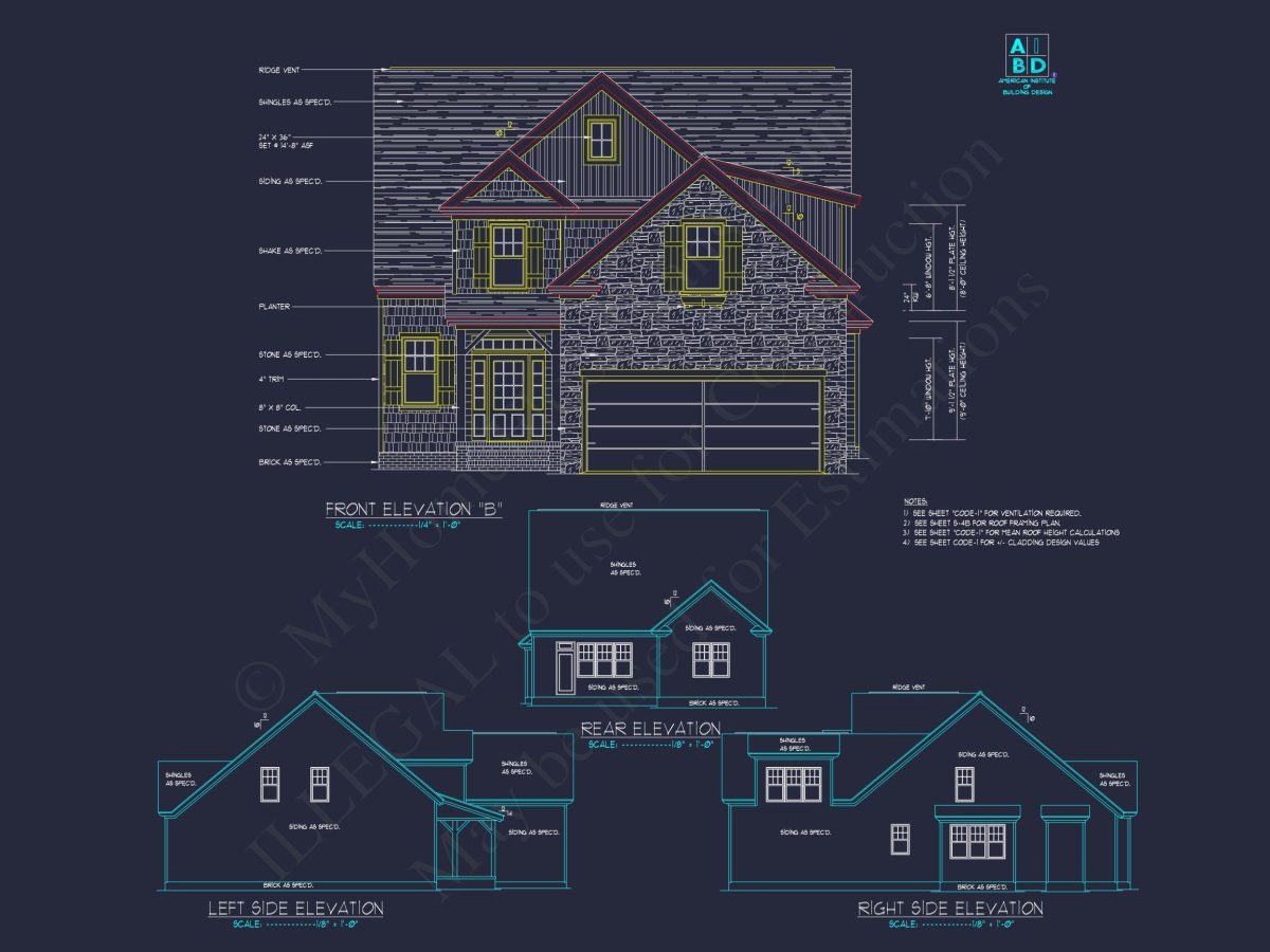 Craftsman house Plan with Open Floor Design & CAD Blueprint