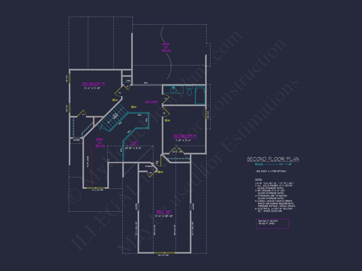 Craftsman house Plan with Open Floor Design & CAD Blueprint