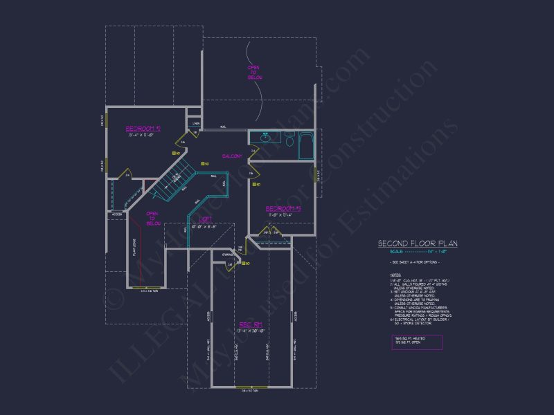 Craftsman house Plan with Open Floor Design & CAD Blueprint