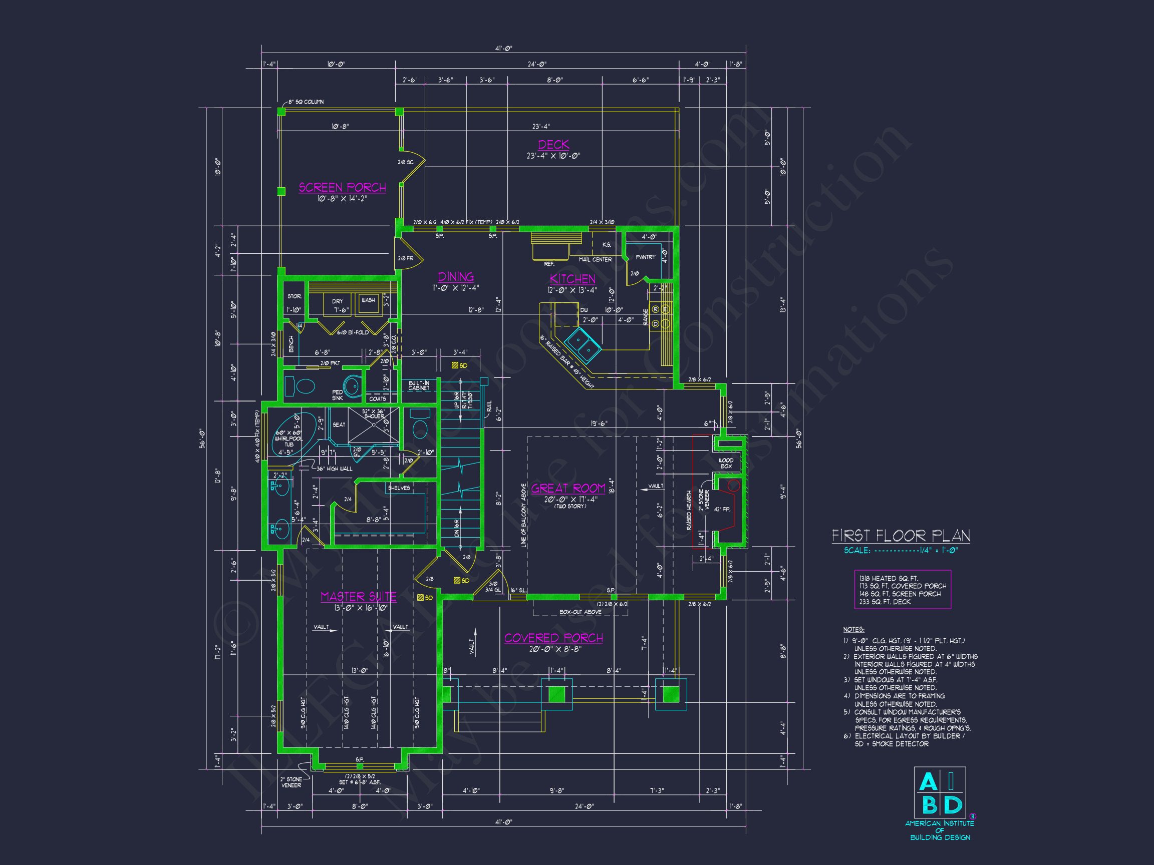 Craftsman house Plan with Open Floor Plan & CAD Designs