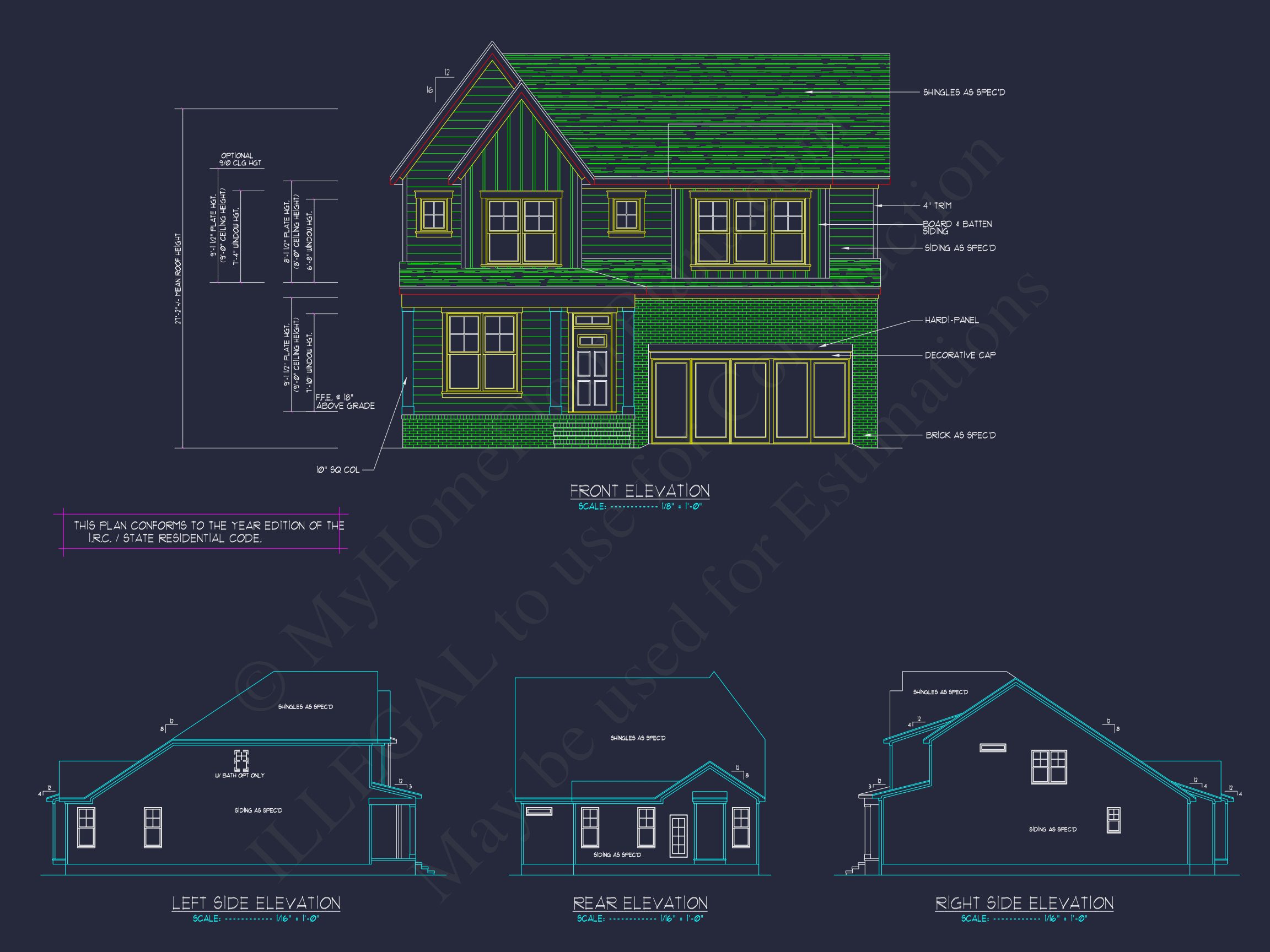 Craftsman house Plan with 2 Floors,Open CAD Designs,and Features