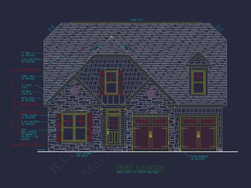 Craftsman house Plan with 3 Bedrooms and Open Floor Plan