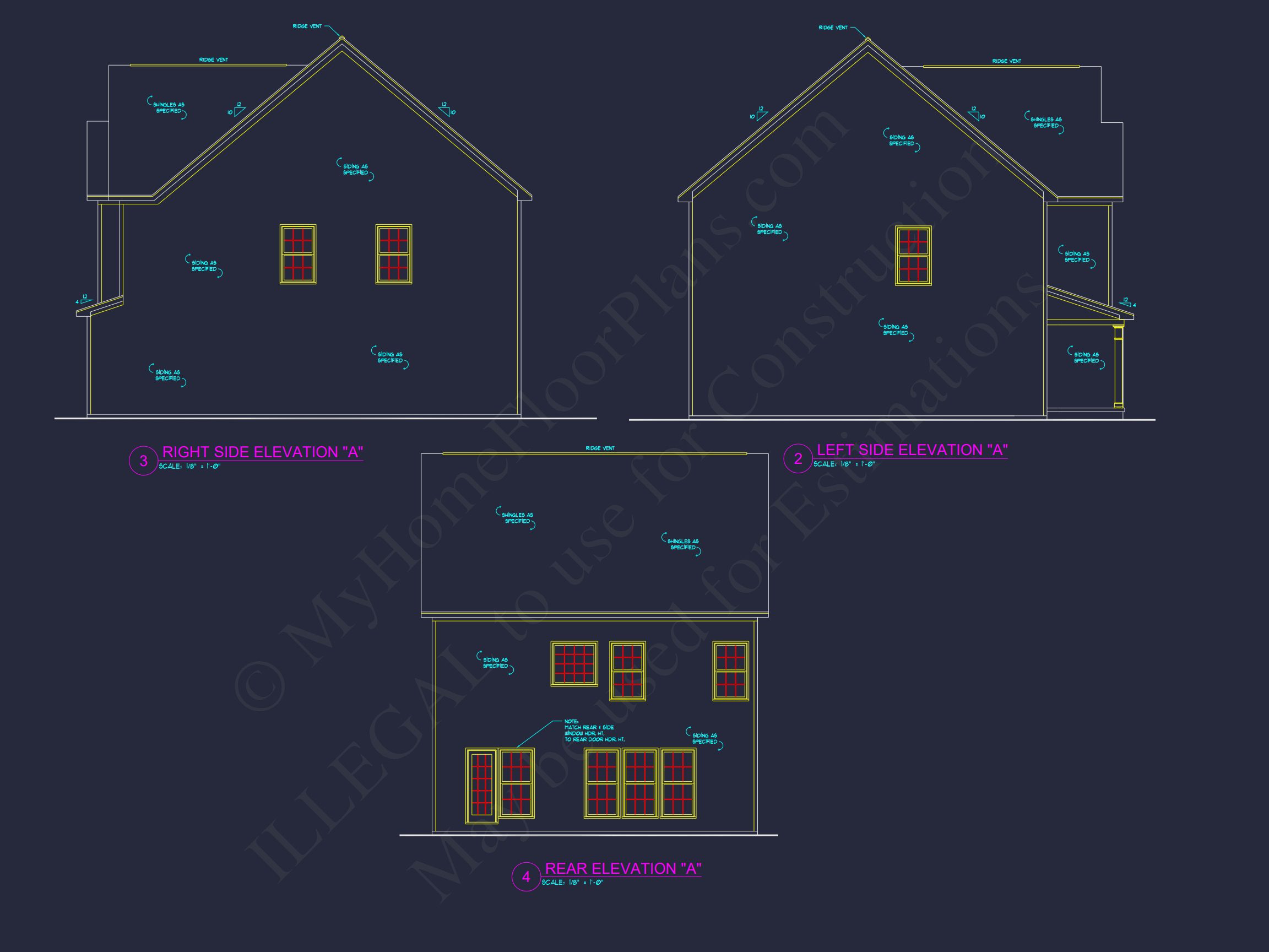 Craftsman house Plan with 3 Bedrooms,2 Floors,and CAD Designs
