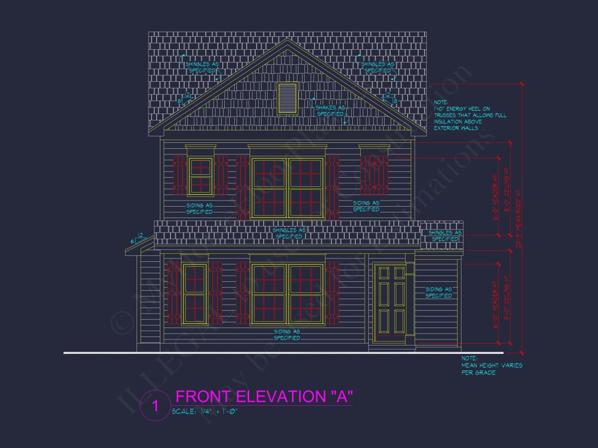 Craftsman house Plan with Detailed Floor Blueprint and Open Designs