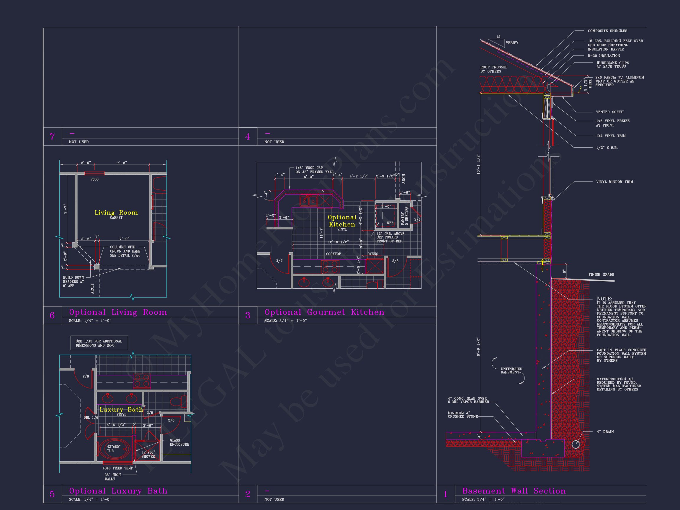 Craftsman-Style house Floor Plan: 2-Story CAD Designs with 3 Beds