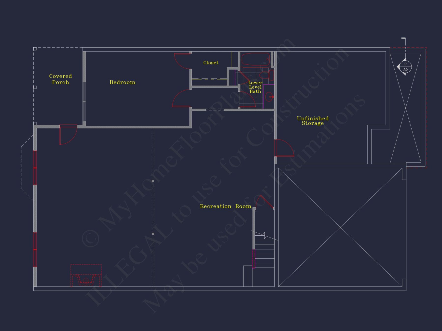 Craftsman-Style house Floor Plan: 2-Story CAD Designs with 3 Beds