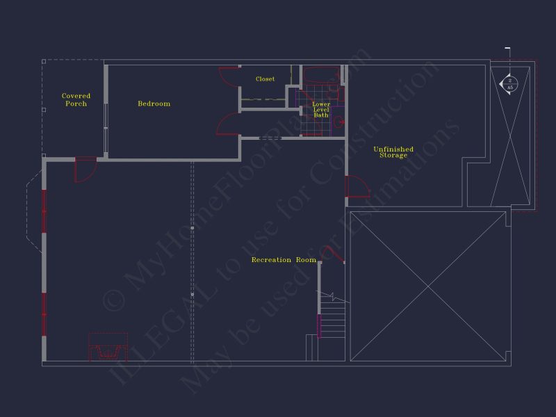 Craftsman-Style house Floor Plan: 2-Story CAD Designs with 3 Beds