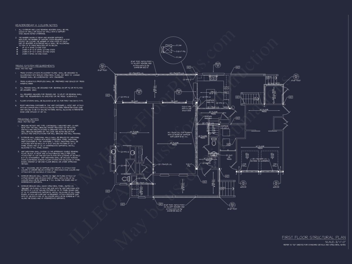 Craftsman-Style house Plan with Open Floor Designs and CAD Blueprints