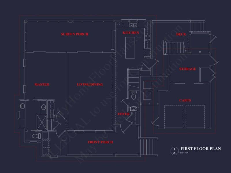 Craftsman-Style house Plan with Open Floor Designs and CAD Blueprints