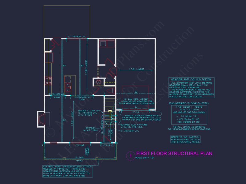 Craftsman-Style house Plan with Open Floor Layout & CAD Designs