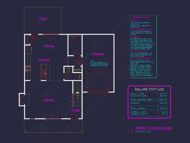 Craftsman-Style house Plan with Open Floor Layout & CAD Designs