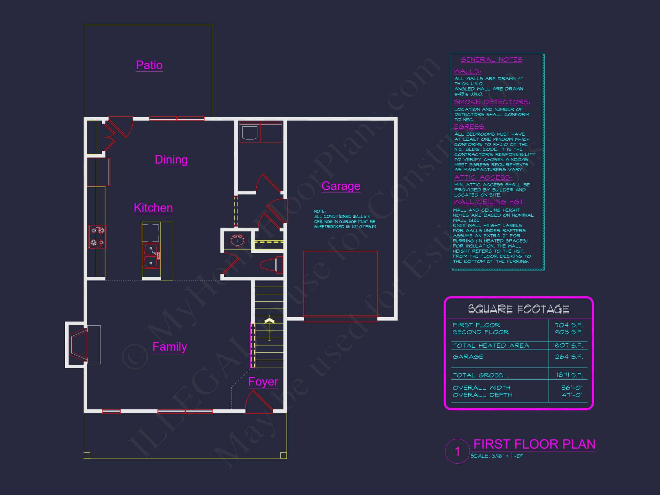 Craftsman-Style house Plan with Open Floor Layout & CAD Designs