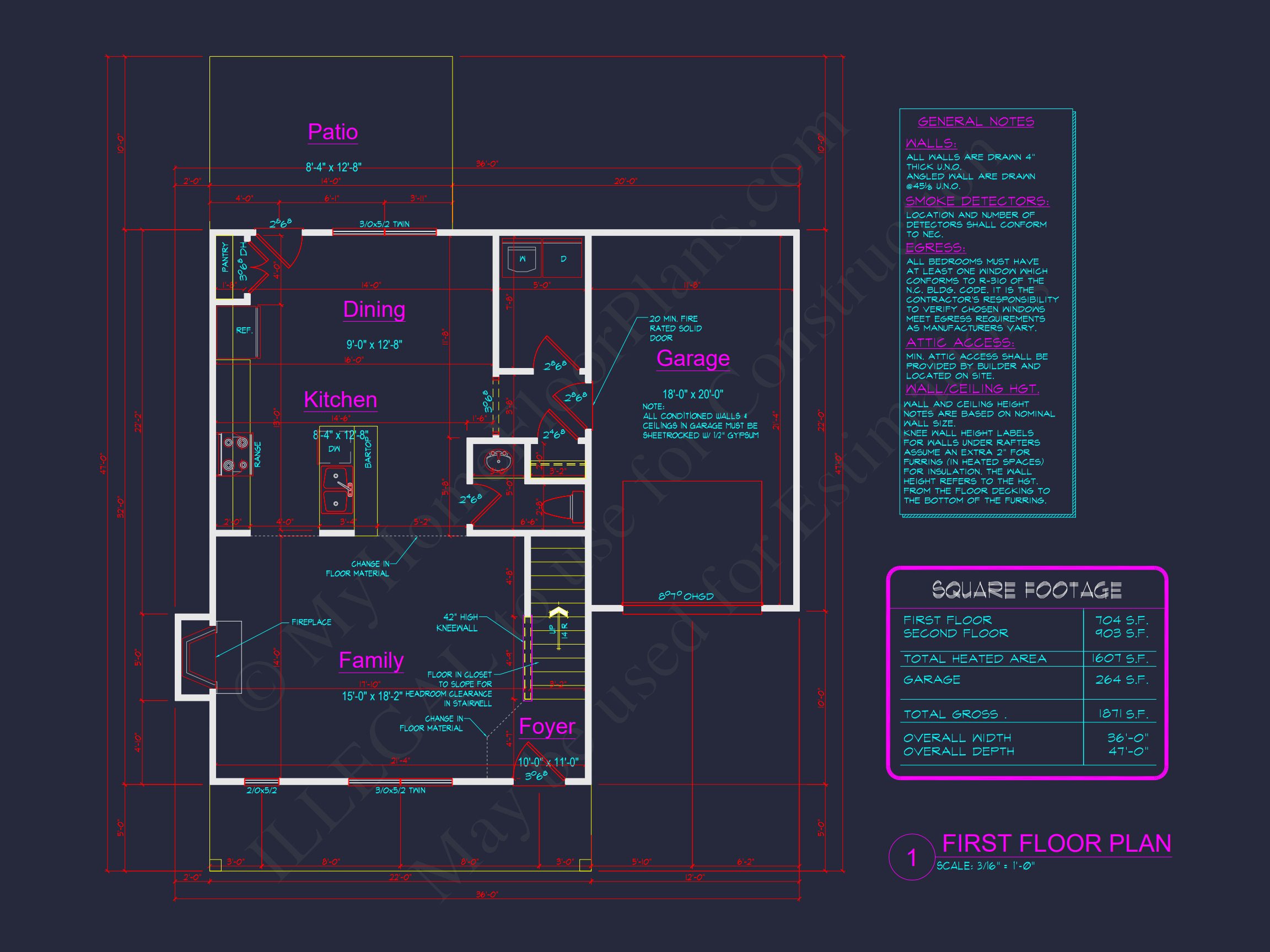 Craftsman-Style house Plan with Open Floor Layout & CAD Designs
