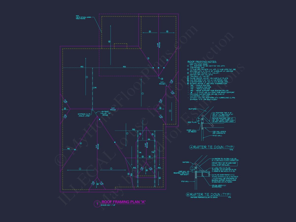 Custom Craftsman house Floor Plan Blueprint with CAD Designs