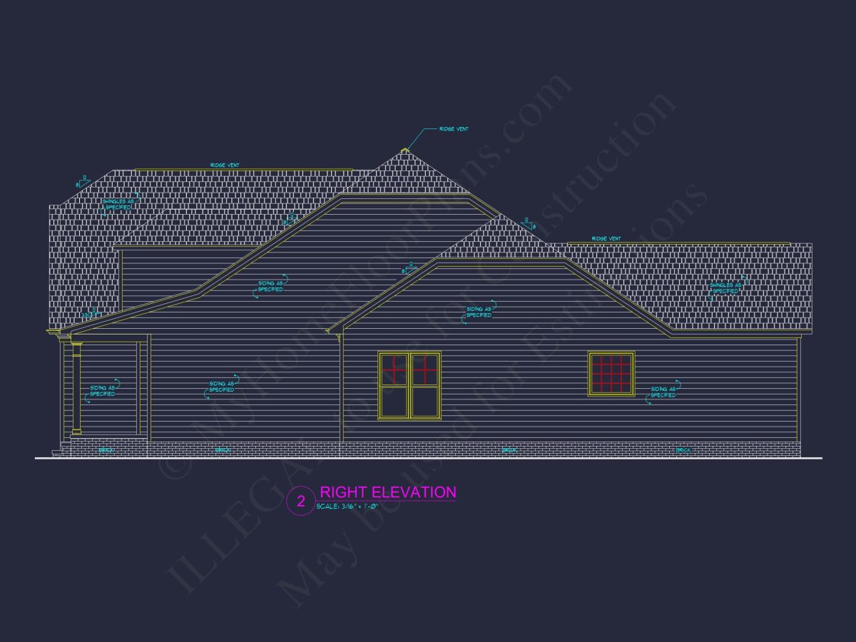 Custom Craftsman house Floor Plan Blueprint with CAD Designs