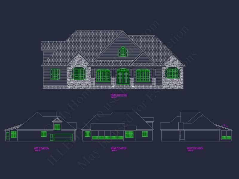 Custom Craftsman house Plan with Open Floor Layout and CAD Designs