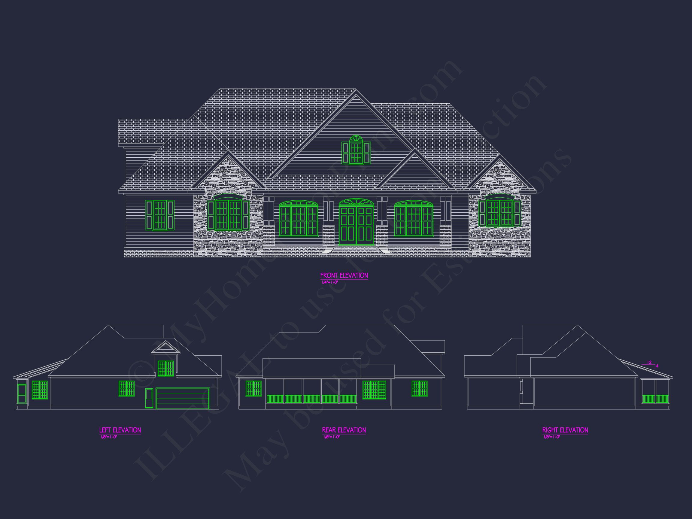 Custom Craftsman house Plan with Open Floor Layout and CAD Designs