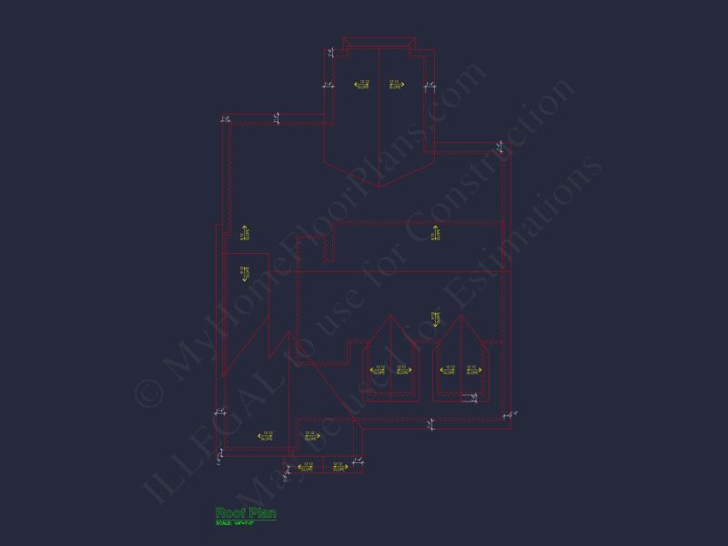 Custom house Design with 1.5 Story Floor Plan and CAD Blueprint