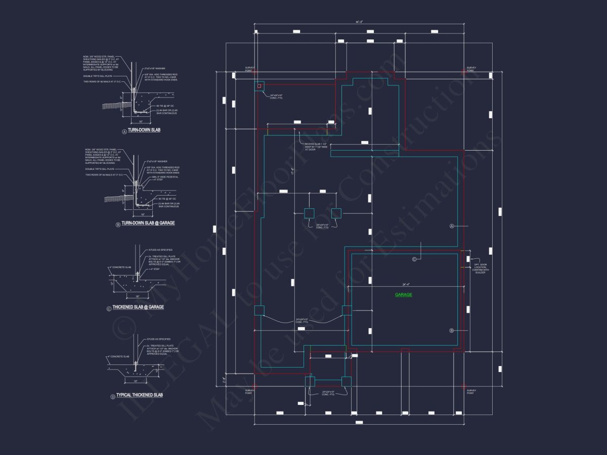 Custom house Design with 1.5 Story Floor Plan and CAD Blueprint