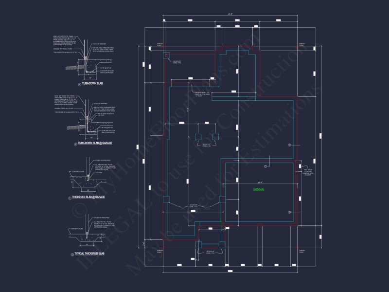 Custom house Design with 1.5 Story Floor Plan and CAD Blueprint