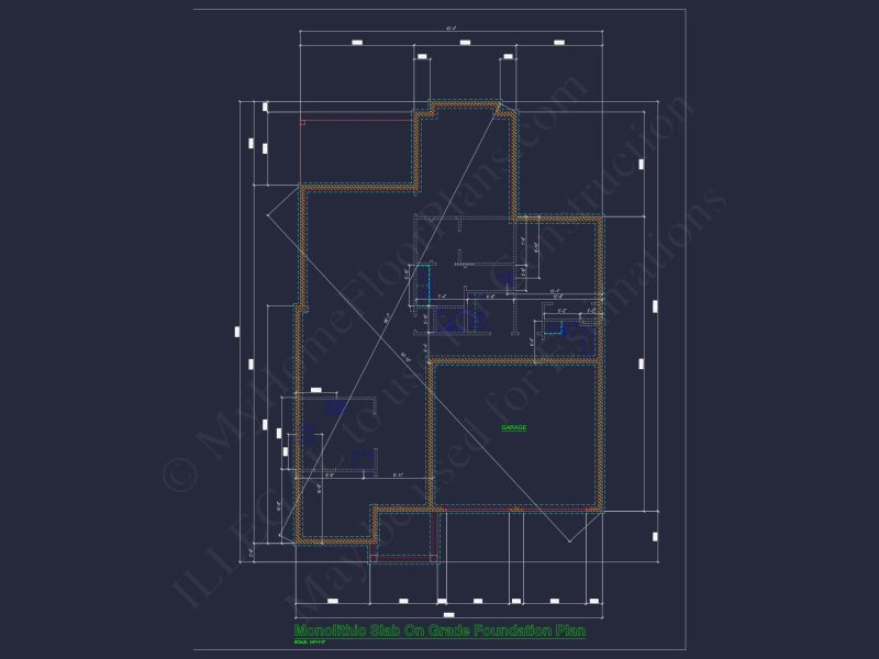 Custom house Design with 1.5 Story Floor Plan and CAD Blueprint