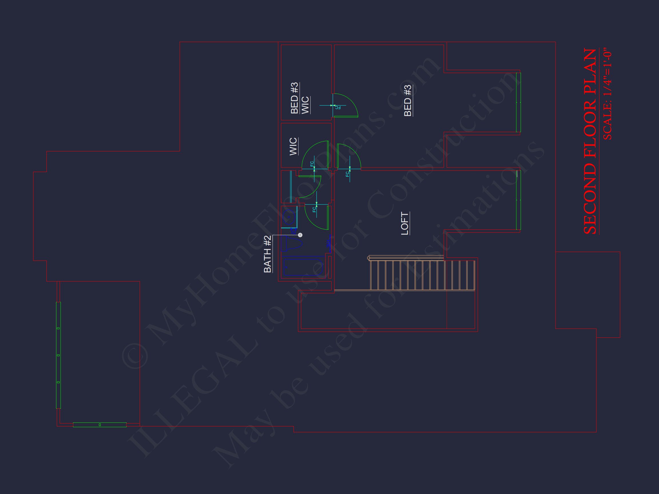 Custom house Design with 1.5 Story Floor Plan and CAD Blueprint