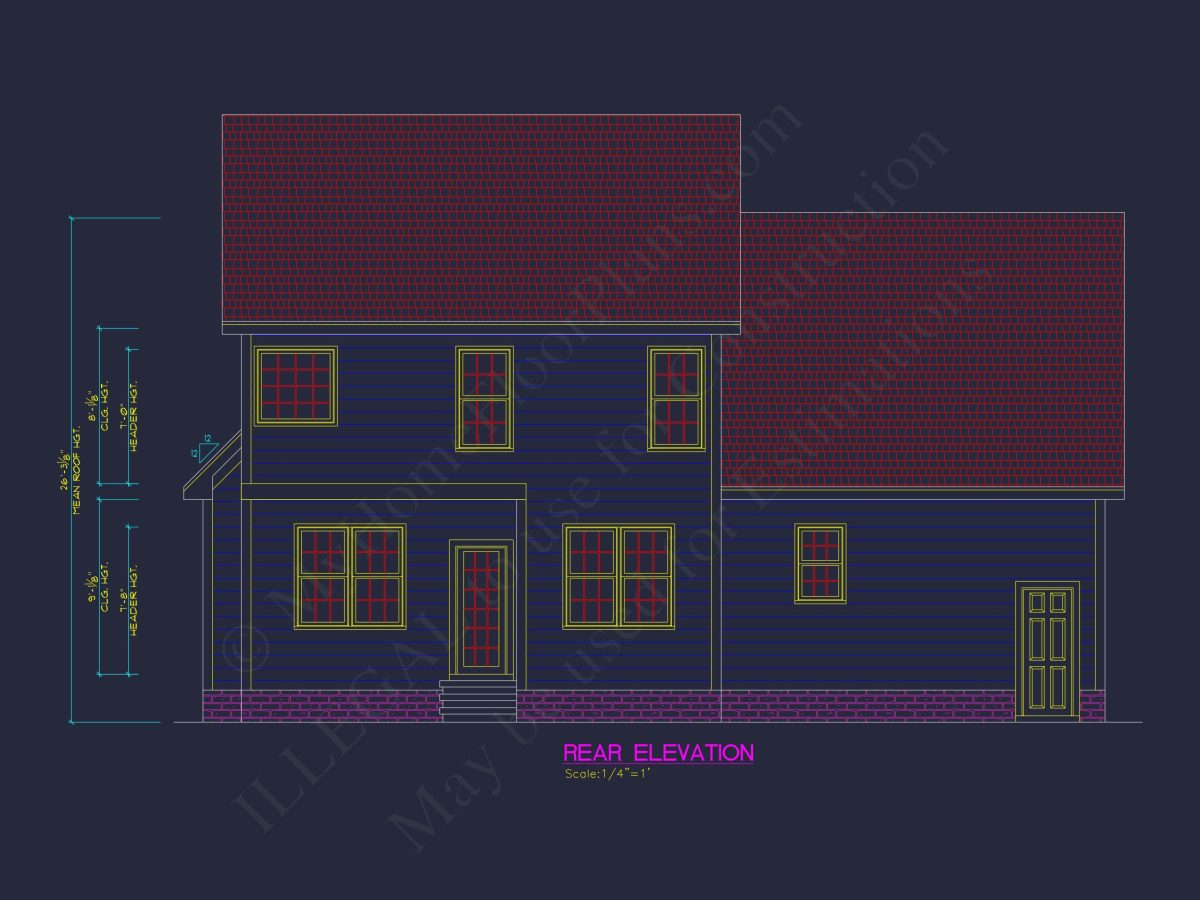Classic 2-Story Floor Plan with CAD Blueprint