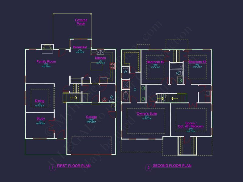 Custom house Floor Plan: CAD Designs & Architecture Blueprint