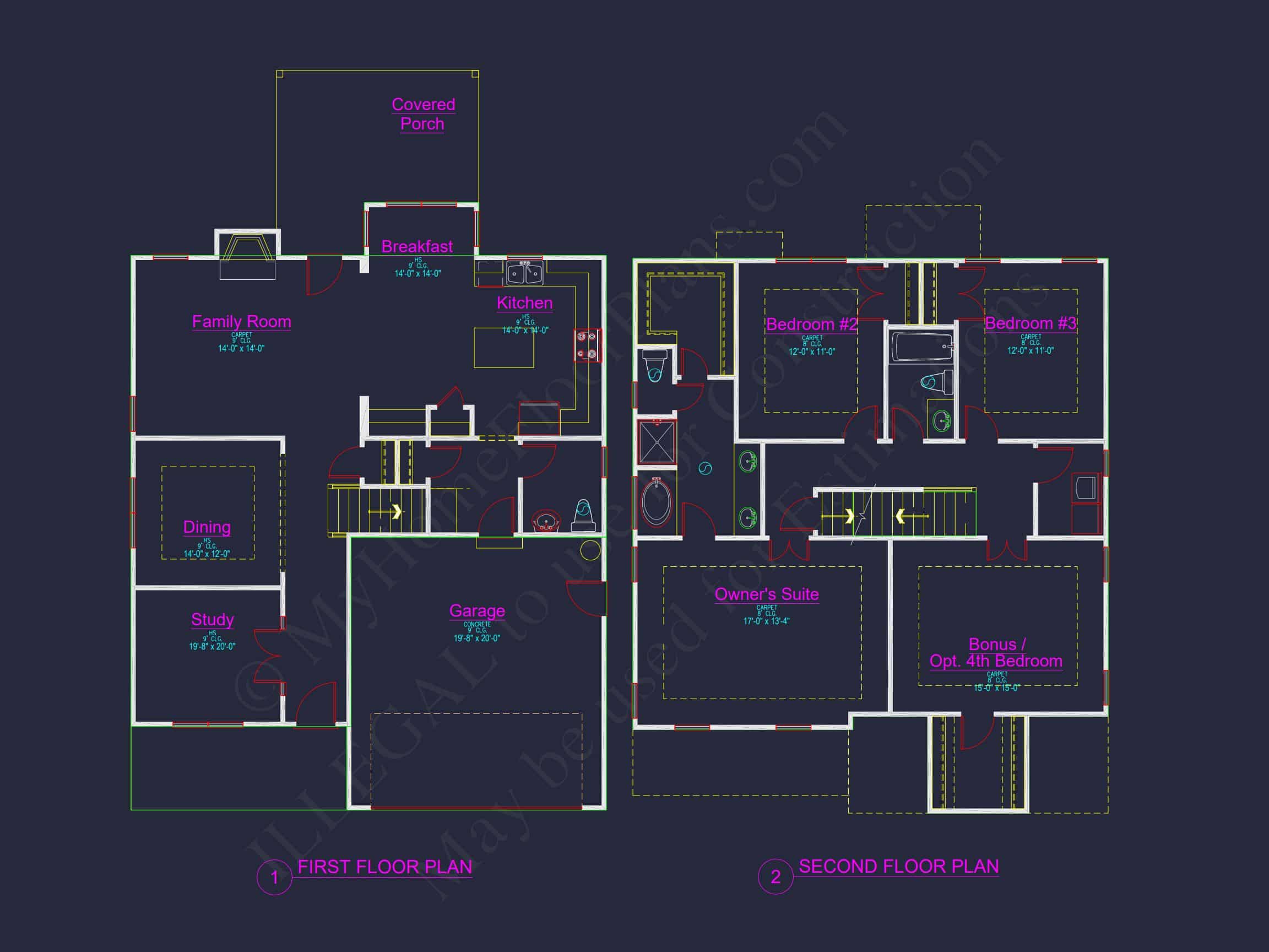 Custom house Floor Plan: CAD Designs & Architecture Blueprint