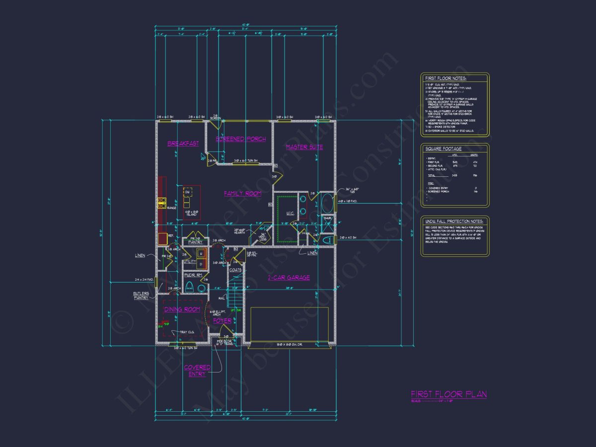 Custom house Plan with CAD Blueprint – 2-story Floor Designs
