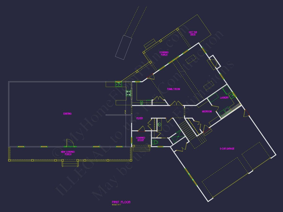 Customizable house Floor Plan with CAD and Blueprint Designs