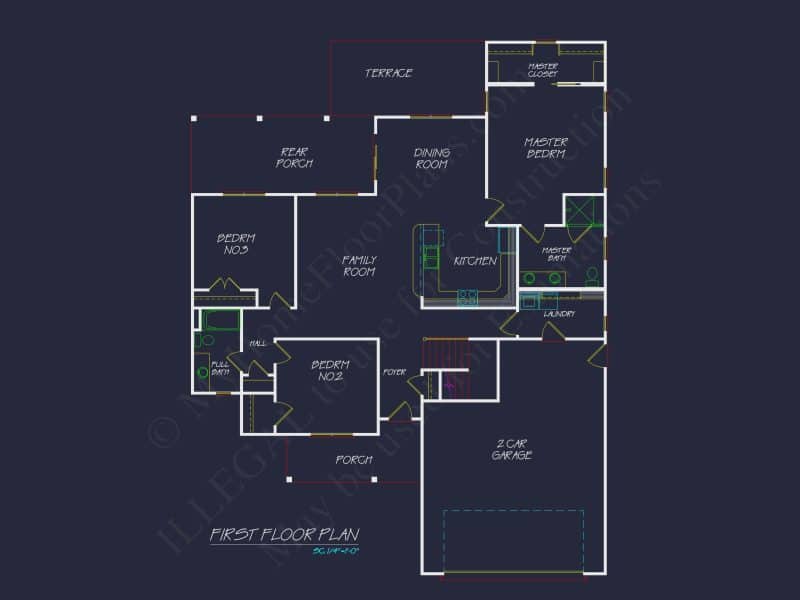 Customizable house Floor Plan with CAD Designs and Blueprint