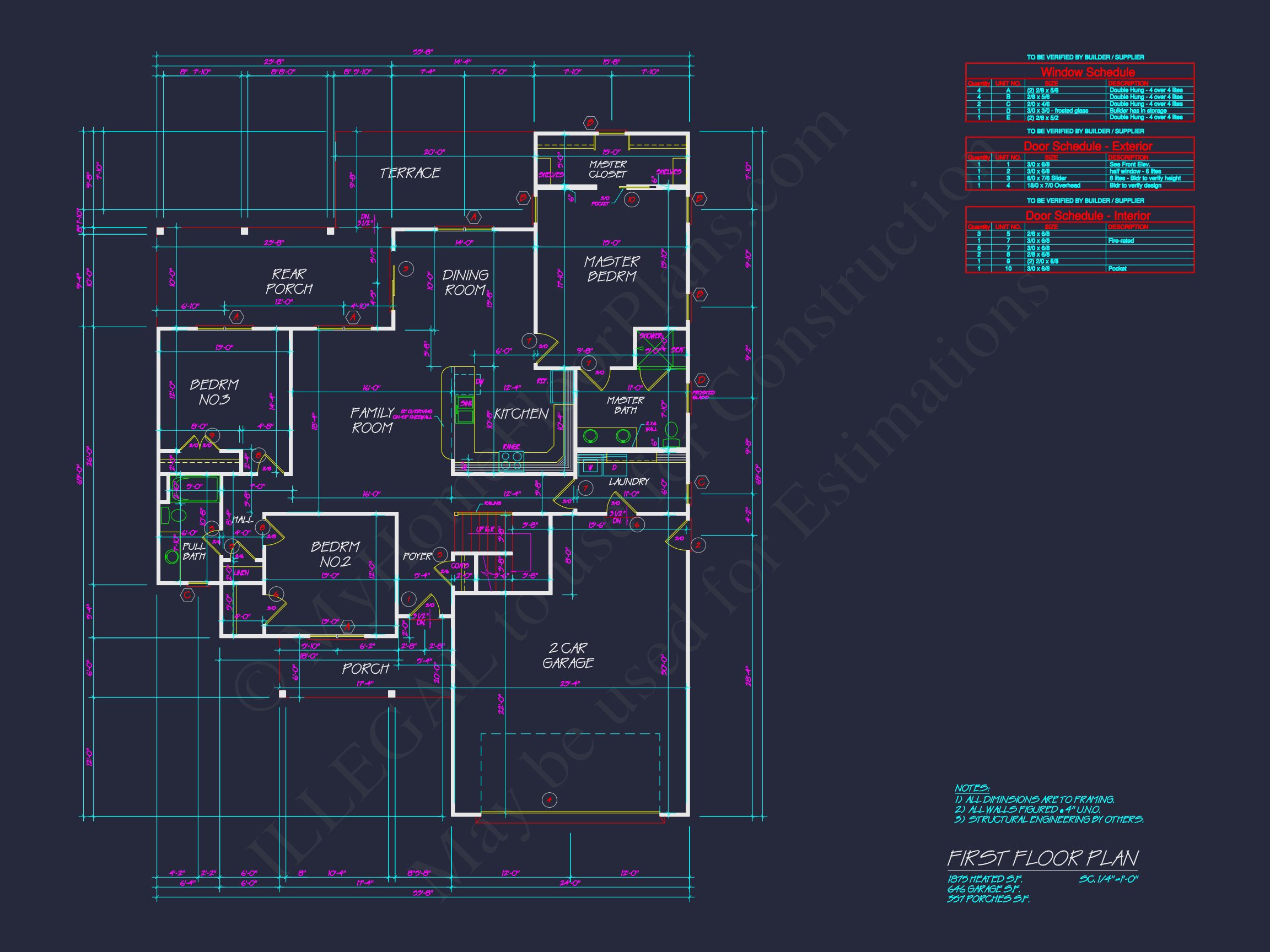 Customizable house Floor Plan with CAD Designs and Blueprint
