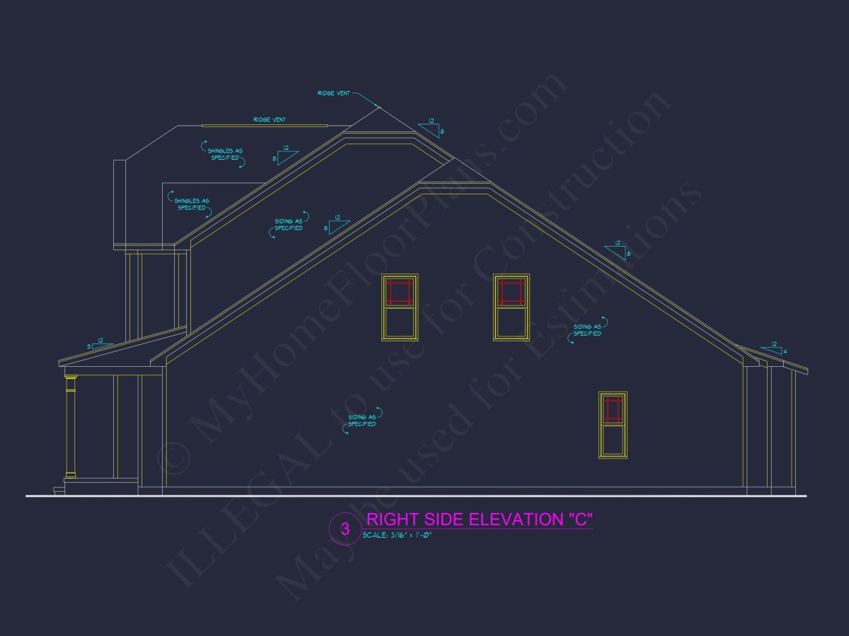 Dream house Plan: 2-Story Blueprint with 4 Beds and 2.5 Baths