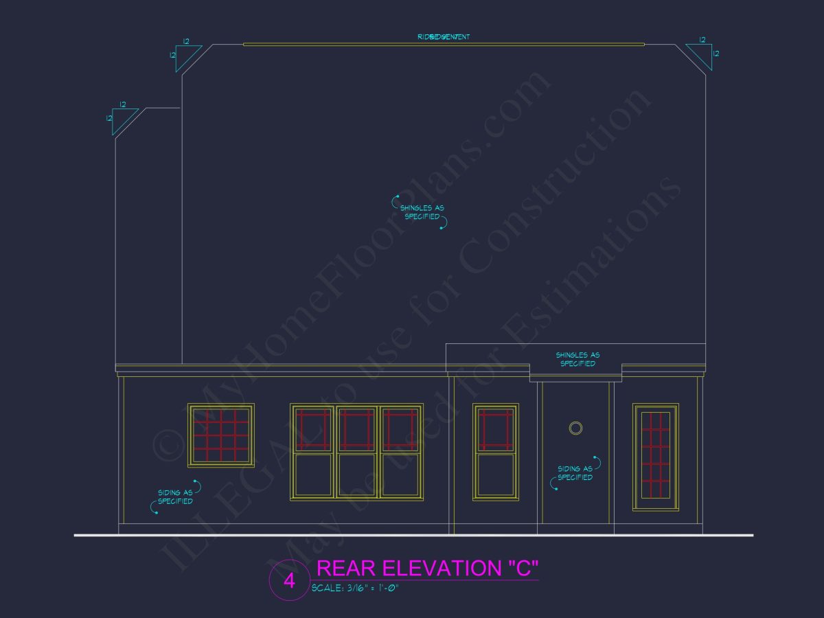 Dream house Plan: 2-Story Blueprint with 4 Beds and 2.5 Baths