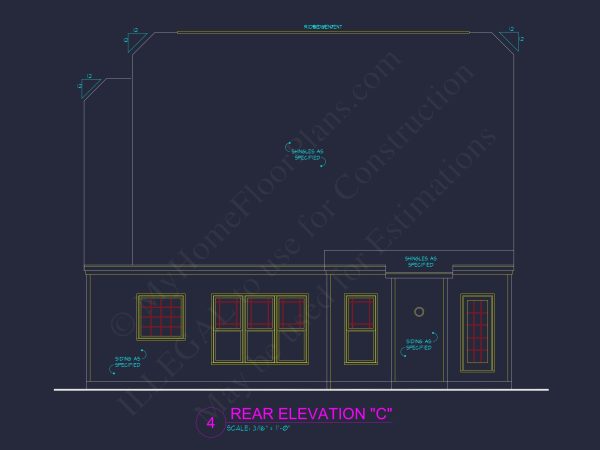 Dream house Plan: 2-Story Blueprint with 4 Beds and 2.5 Baths