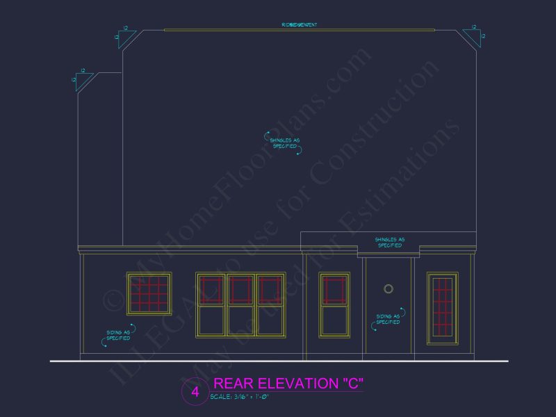Dream house Plan: 2-Story Blueprint with 4 Beds and 2.5 Baths