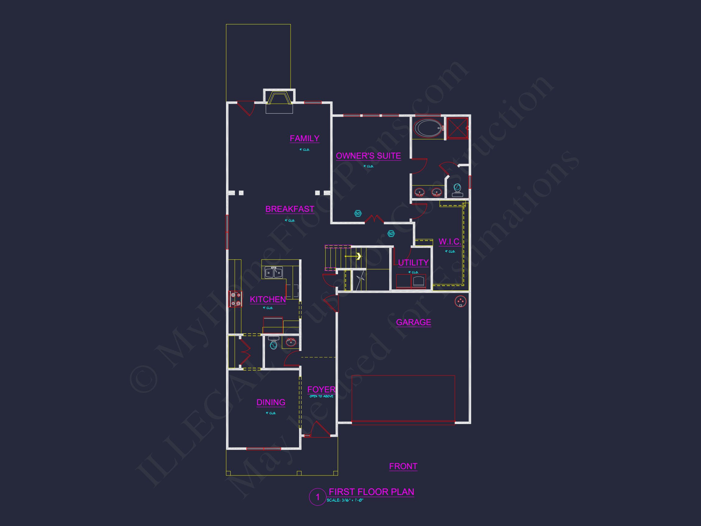 Dream house Plan: 2-Story Blueprint with 4 Beds and 2.5 Baths