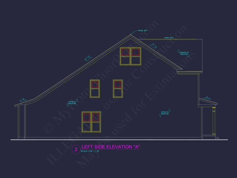 Dream house Plan: 2-Story Blueprint with 4 Beds and 2.5 Baths