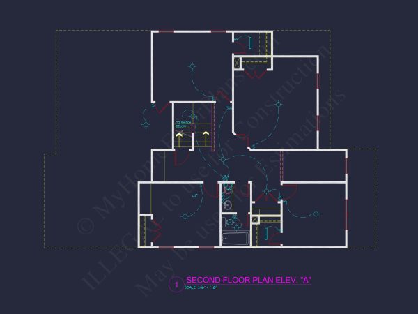 Dream house Plan: 2-Story Blueprint with 4 Beds and 2.5 Baths